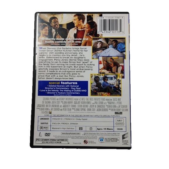 Guess Who DVD 2005 Movie Comedy Ashton Kutcher Bernie Mac PG 13 - Picture 2 of 3